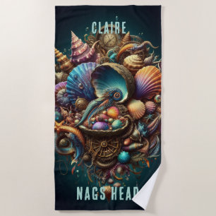 SERVIETTE DE PLAGE COQUILLE EN FORME DE PEIGNE WHIMSICAL WHACKY STEAM