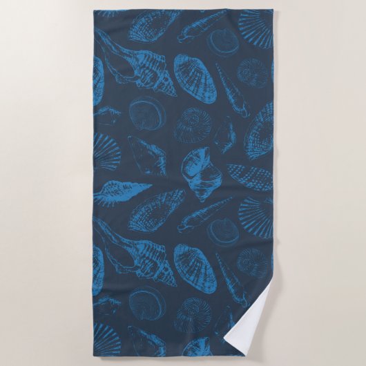 Serviette De Plage Coquilles marines tropicales (Devant)