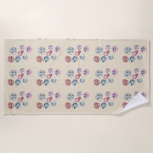 Serviette De Plage coquilles océaniques (Devant)