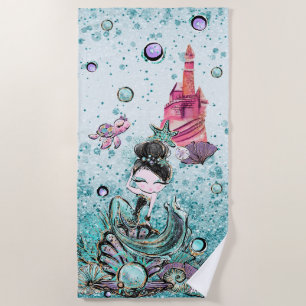 Serviette De Plage *~* Coquilles Parties scintillant Sirène Tortue de
