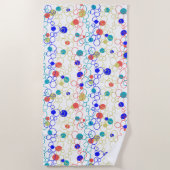 Serviette De Plage Corail bleu Aqua Lime Cercles verts Points (Devant)