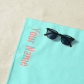 Serviette De Plage Corail et turquoise (En situation)