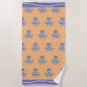 Serviette De Plage Corail octopique bleu (Devant)