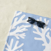 Serviette De Plage Corail Tropical Bleu Clair Blanc (En situation)