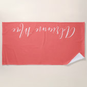 Serviette De Plage Coral rose simplement personnalisé (Devant)