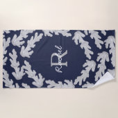 Serviette De Plage Coraux blancs côtiers et nom en script (Devant)
