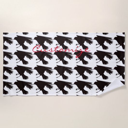 Serviette De Plage Corbeau noir vol Thunder_Cove (Devant)