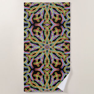 Serviette De Plage Corde de motif d'art en couleur arc-en-ciel