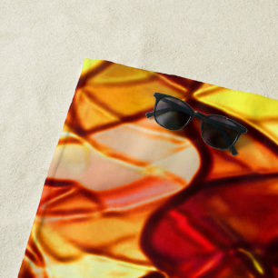 Serviette De Plage Cordes croisées cachées sous un tissu d'auvent rou