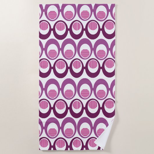 Serviette De Plage Cordes violettes ovales (Devant)