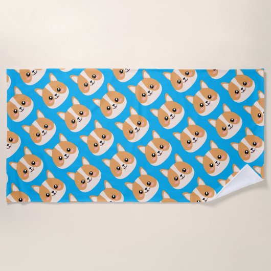 Serviette De Plage Corgi (Devant)