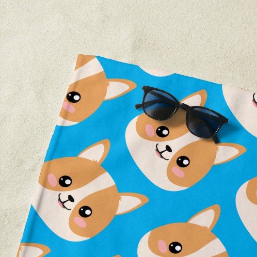 Serviette De Plage Corgi (En situation)