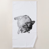 Serviette De Plage Corgi à l'ombre argentée (Devant)