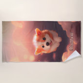 Serviette De Plage Corgi farci (Devant)