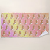 Serviette De Plage Corgi gallois mignon (Devant)