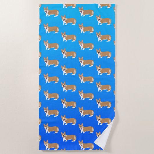 Serviette De Plage Corgi gallois mignon (Devant)