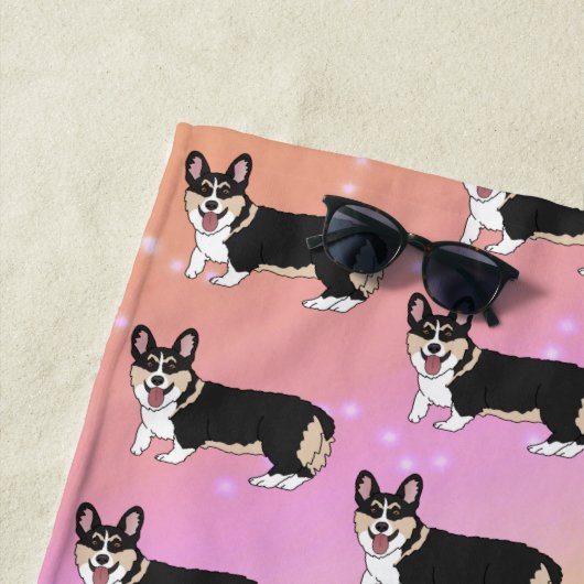 Serviette De Plage Corgi gallois mignon (En situation)