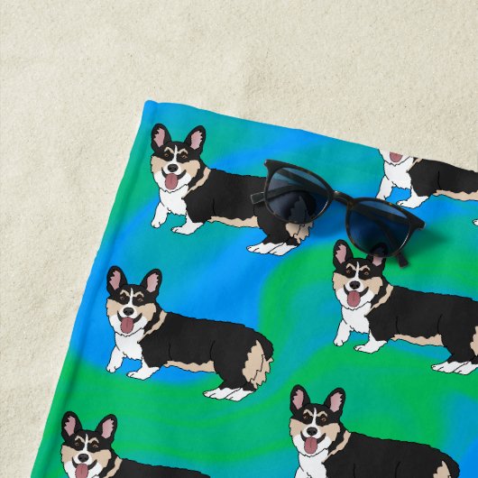Serviette De Plage Corgi gallois mignon (En situation)