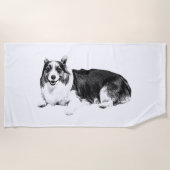 Serviette De Plage Corgi Laid Back Day (Devant)