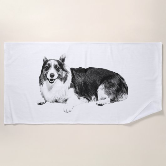 Serviette De Plage Corgi Laid Back Day (Devant)