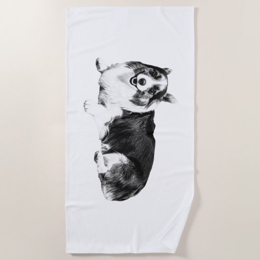 Serviette De Plage Corgi Laid Back Day (Devant)