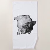 Serviette De Plage Corgi, point de galerie minimal (Devant)