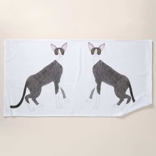 Serviette de plage Cornish Rex (Devant)