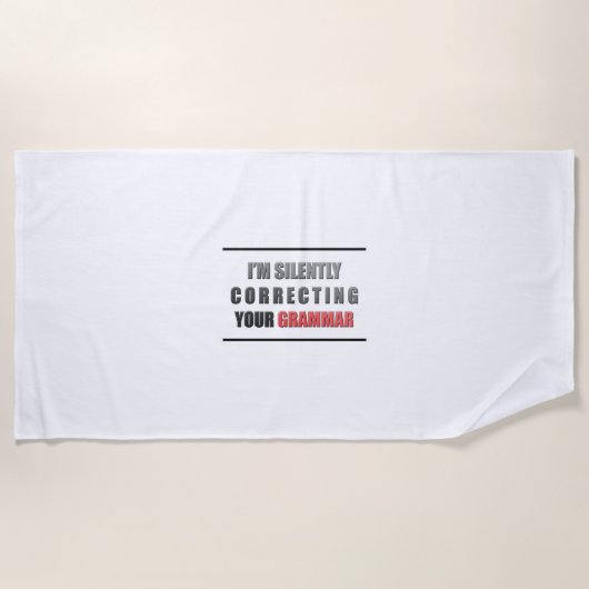 Serviette De Plage Correction de la grammaire (Devant)