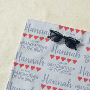 Serviette De Plage Cortège de mariage et de noce 5 cœurs Grand-mère d