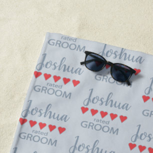 Serviette De Plage Cortège de mariage et mariée 5 cœurs Marié