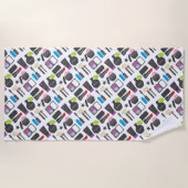 Serviette De Plage Cosmétique de maquillage funky Motif de collage (Devant)