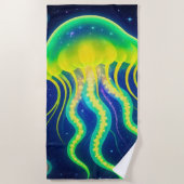 Serviette De Plage Cosmic Neon méduse (Devant)