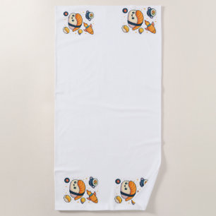 Serviette De Plage Cosmic Sushi Adventure