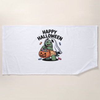Serviette De Plage Costume de fantôme de tortue mignon � T-shirt clas