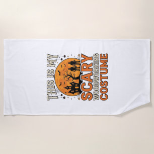 Serviette De Plage Costume de menuiserie effrayant Halloween Design V