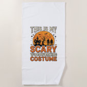 Serviette De Plage Costume de menuiserie effrayant Halloween Design V (Devant)