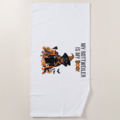 Serviette De Plage Costume d'Halloween Rottweiler Mon Rottweiler est  (Devant)