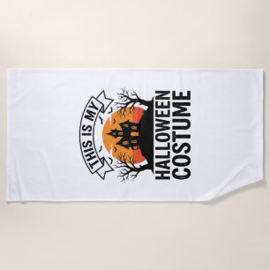 Serviette De Plage Costume drôle d'Halloween Maison hantée Vintage Sh