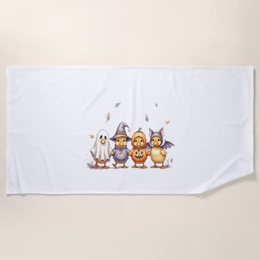 Serviette De Plage Costume Halloween Cute Ducklings (Devant)