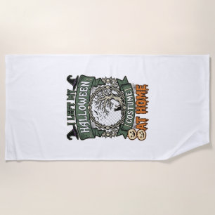 Serviette De Plage Costume Halloween Gauche Maison Arbre Chat Citroui