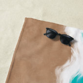 Serviette De Plage Côte Turquoise des Caraïbes Abstraites (En situation)