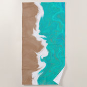 Serviette De Plage Côte Turquoise des Caraïbes Abstraites (Devant)