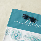 Serviette De Plage Côte Turquoise turquoise aqua méduse marine (En situation)