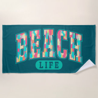Serviette de plage côtière pour vacances d'été, jo