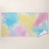 Serviette De Plage Coton Candy Tie Dye Motif Personnalisé (Devant)