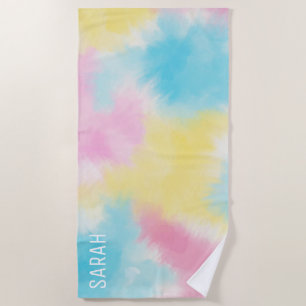 Serviette De Plage Coton Candy Tie Dye Motif Personnalisé