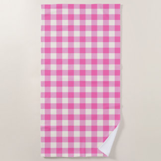 Serviette De Plage Cottagecore En vichy rose