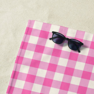 Serviette De Plage Cottagecore En vichy rose