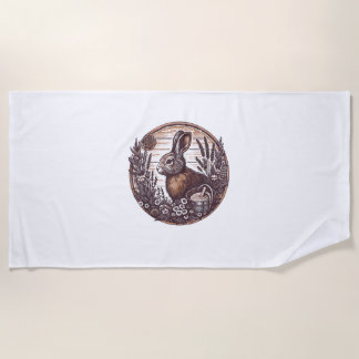 Serviette De Plage Cottagecore Rabbit Wild Hare Boho Rustique
