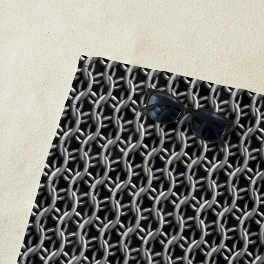 Serviette De Plage Cotte de mailles Armure Médiévale (En situation)